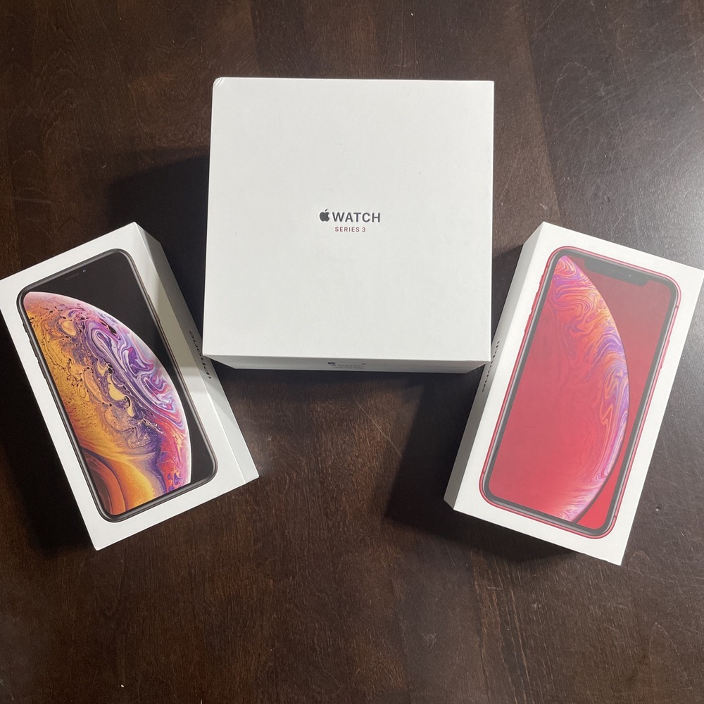 Original Retail Boxes For Apple iPhone XR, XS, Apple Watch Series 3 Boxes Only